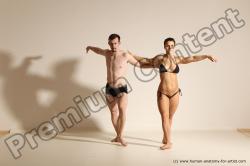 Underwear Woman - Man White Average Short Brown Dancing Dynamic poses Academic